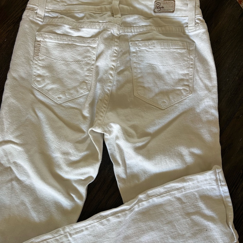 PAIGE White Straight Leg Jeans